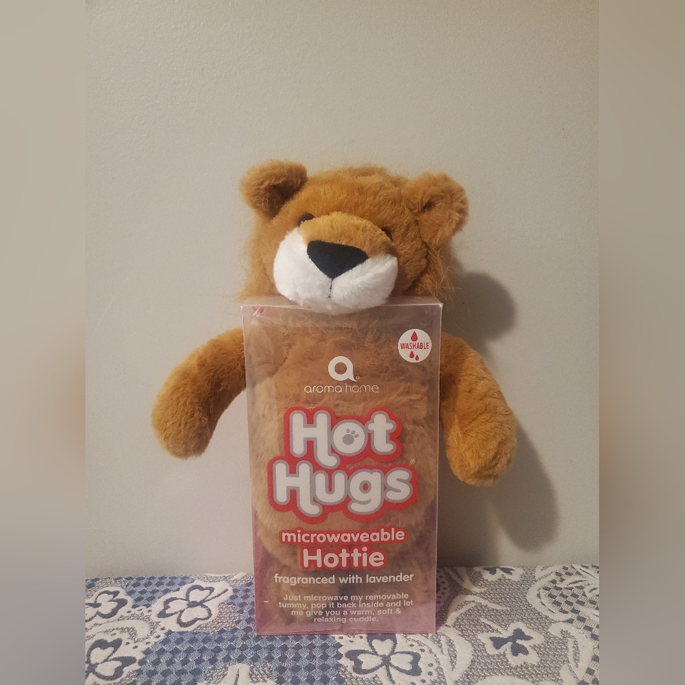 Aroma Home Hot Hugs Microwavable Plush Stuffed Lion With Mane Lavender Scented